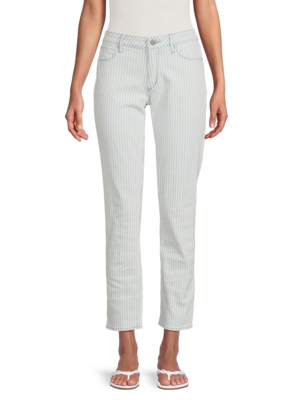 Articles Of Society Rene Mid Rise Striped Cropped Jeans